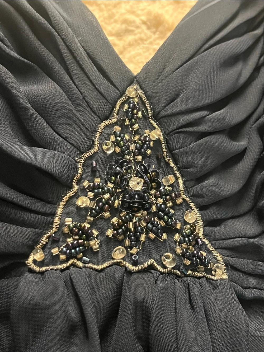 Couture collection prom formal dance dress Navy size 4 - Picture 3 of 5